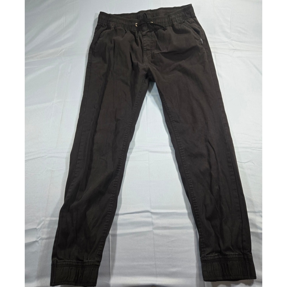 Phat Farm Mens Stretch Jogger Pants Black Elastic Waist Drawstring Size Large